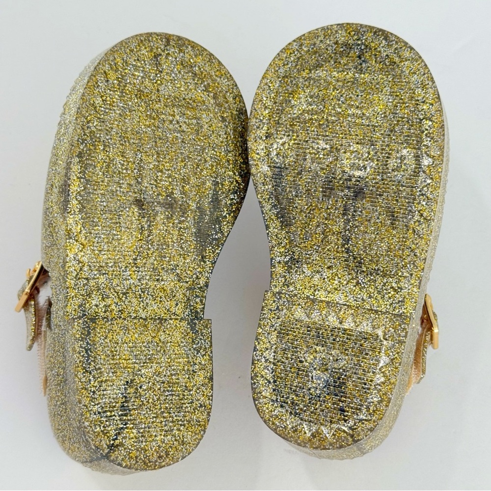 MINI MELISSA GLITTER GOLD CAGE MARY JANE JELLY SHOES - Picture 4 of 4